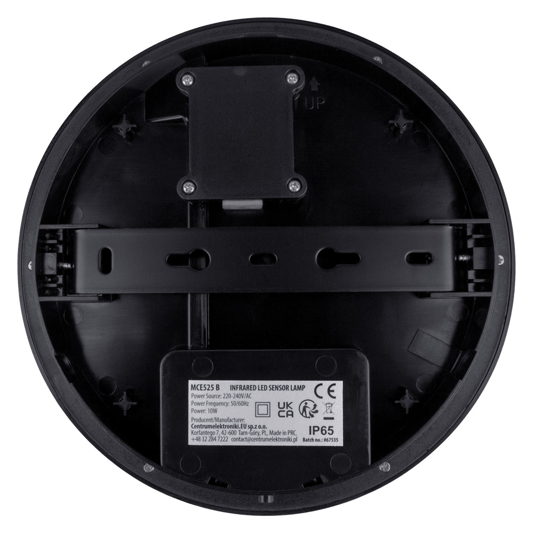 Lámpara LED con sensor de movimiento Maclean, sensor PIR, color negro, 10 W, IP65, 1000 lm, color neutro, MCE525 B