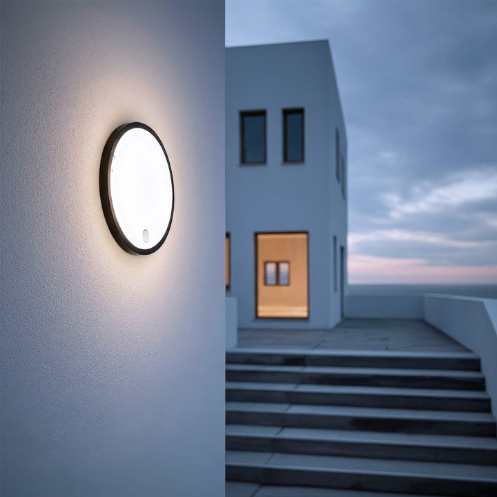 Lámpara LED con sensor de movimiento Maclean, sensor PIR, color negro, 10 W, IP65, 1000 lm, color neutro, MCE525 B