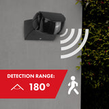 Sensor de movimiento PIR Maclean, infrarrojos, IP65, negro con cubierta negra, alcance 12 m, MCE201 B/B