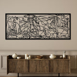 Cuadro calado, decoración mural 3D, cuadro 3D "Guernica de Pablo Picasso" 67x27cm Negro