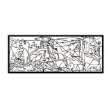 Cuadro calado, decoración mural 3D, cuadro 3D "Guernica de Pablo Picasso" 67x27cm Negro