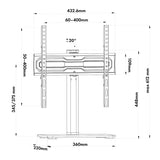 Soporte universal para TV Maclean, para mueble RTV, soporte, máx. 35 kg, rotación 20 grados, para TV 32-55", MC-132