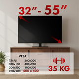 Soporte universal para TV Maclean, para mueble RTV, soporte, máx. 35 kg, rotación 20 grados, para TV 32-55", MC-132