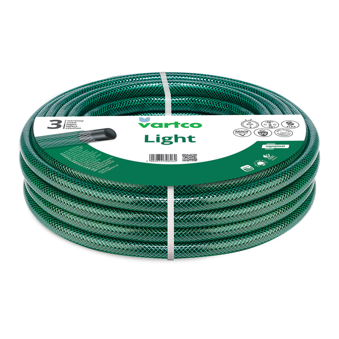 Mangueira de jardim leve Vartco, 1/2", 100 m, 3 camadas, 20 bar