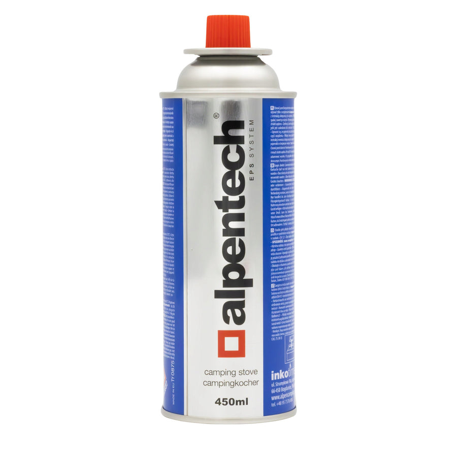 Cartucho de gás Alpentech 450ml, de acordo com a EN417, isobutano, sistema EPS, IK301