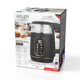 Chaleira elétrica em vidro Adler AD 1305 bg 1,7 L, preta e dourada, controlo de temperatura, visor LED