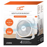 LTC LXWB16 Ventilador de escritorio inalámbrico, carga USB C, 4 niveles de velocidad, batería de 2000 mAh