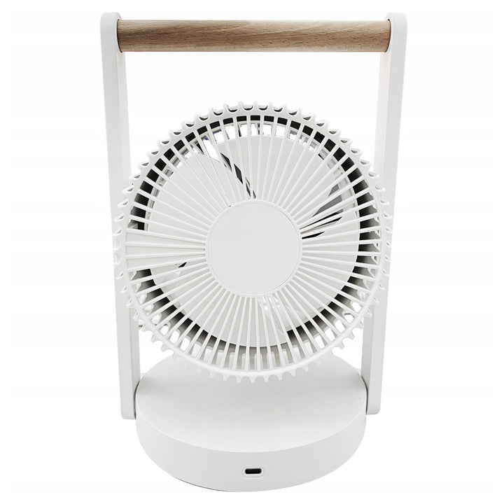 LTC LXWB17 Ventilador de sobremesa inalámbrico, luz nocturna y pantalla LED, 5 niveles de velocidad, batería de 3600 mAh