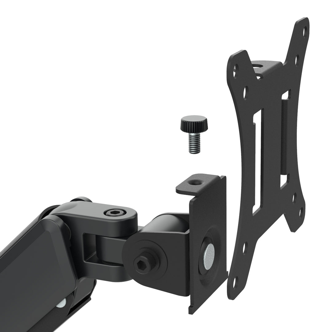 Soporte para 2 monitores Maclean, resorte de gas, 17"-32", 2-10kg, negro, MC-136