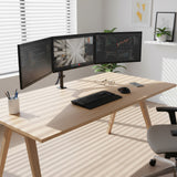 Soporte para 3 monitores Maclean, resorte de gas, 17"-27", 2-8kg, negro, MC-137