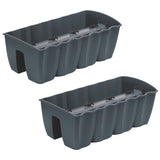Maceta para barandilla de balcón DCRO600 - Antracita, capacidad 18L, 2 piezas