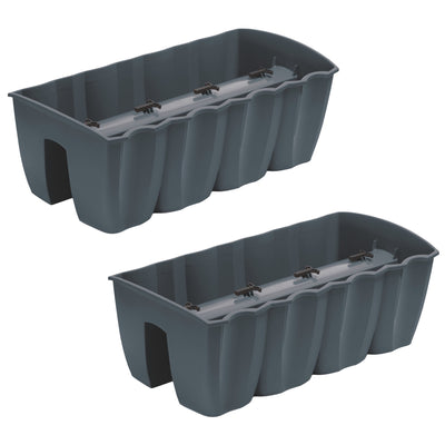 Vaso para varanda DCRO600 - Antracite, capacidade 18L, 2 peças