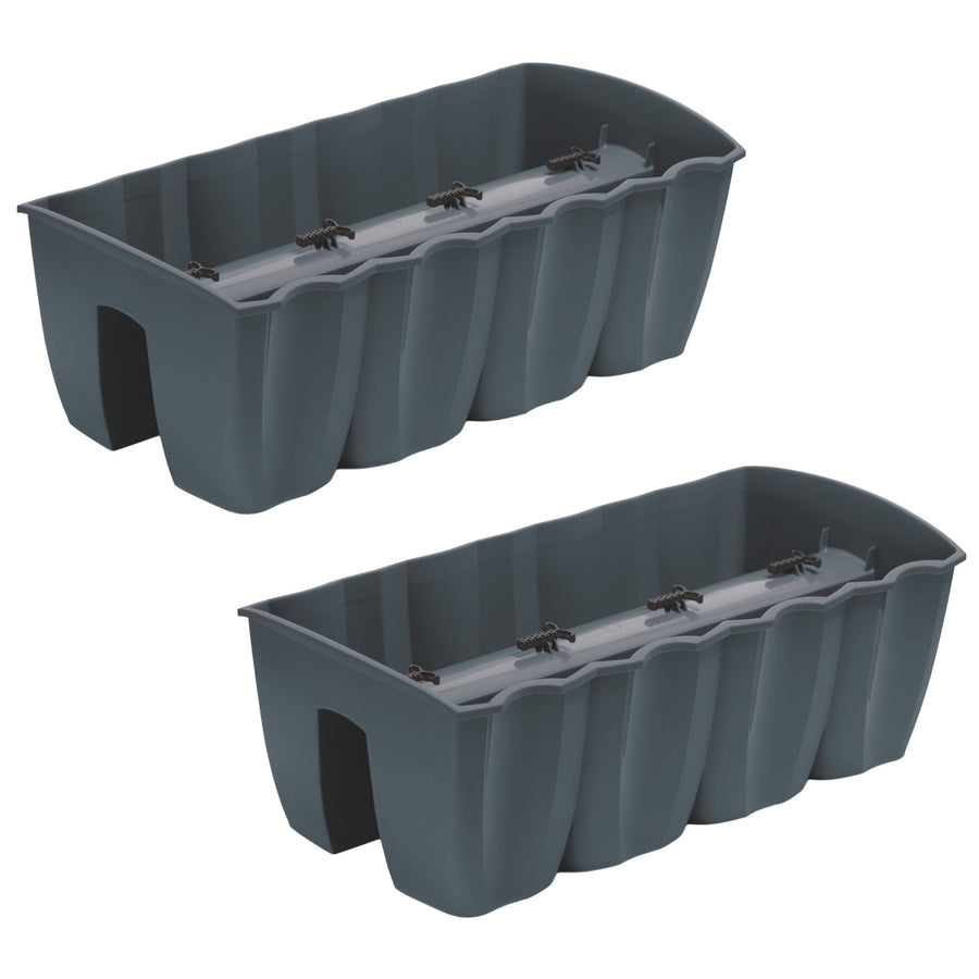 Maceta para barandilla de balcón DCRO600 - Antracita, capacidad 18L, 2 piezas