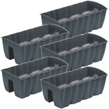 Maceta para barandilla de balcón DCRO600 - Antracita, capacidad 18L, 5 piezas