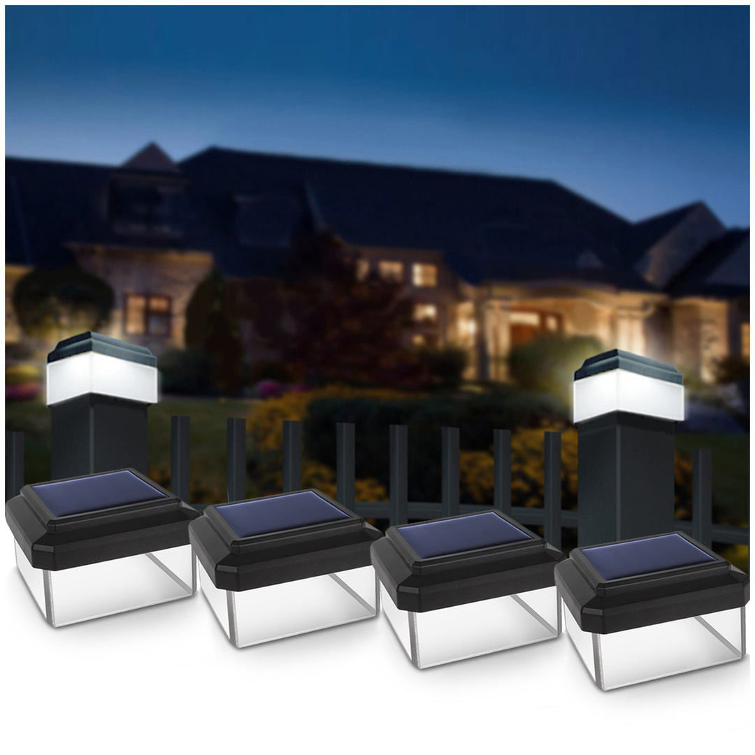 Poste de iluminação LED solar GreenBlue GB126, 60x60 mm, cobertura superior, pacote de 4