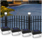 Poste de iluminação LED solar GreenBlue GB128, 100x100 mm, cobertura superior, pacote de 4