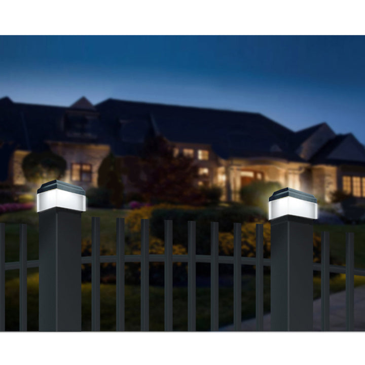 Poste de iluminação LED solar GreenBlue GB128, 100x100 mm, cobertura superior, pacote de 4