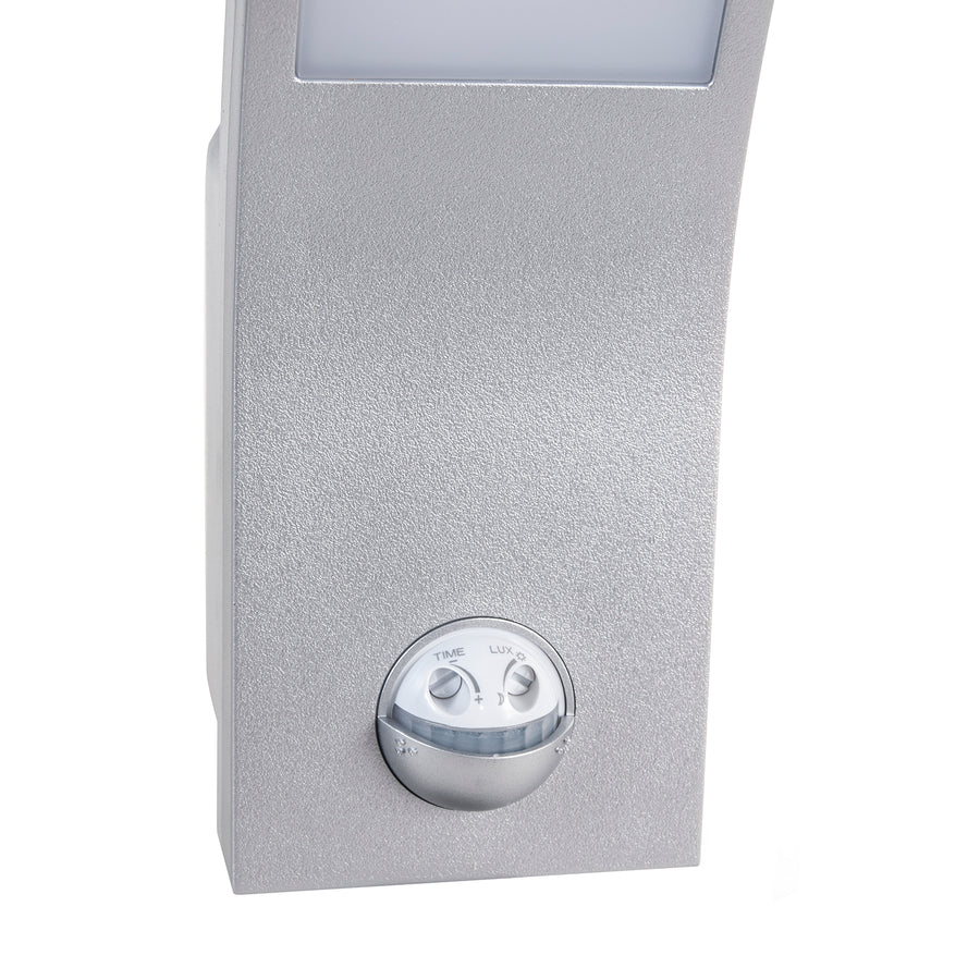Luz LED com sensor de movimento Maclean, sensor de movimento PIR, prateado, 10 W, IP54, 750 lm, branco neutro (4000 K) MCE244 S, pacote de 2