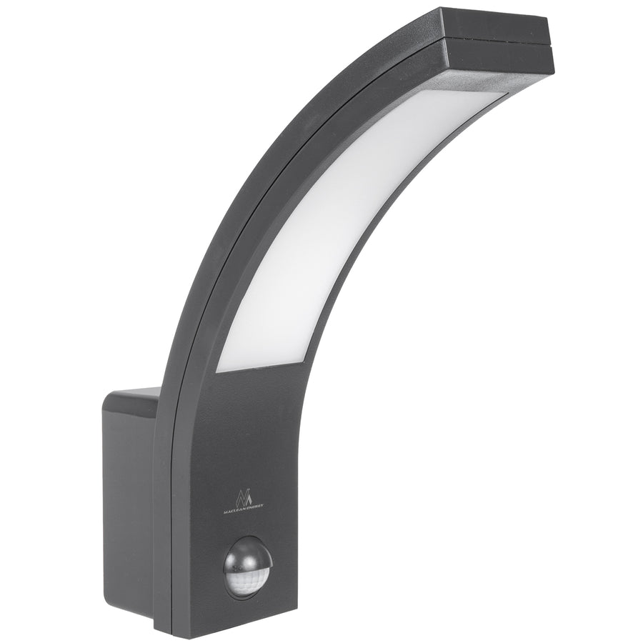 Luz LED com sensor de movimento Maclean, sensor de movimento PIR, cinzento, 10 W, IP54, 750 lm, branco neutro (4000 K) MCE244 GR, pacote de 2