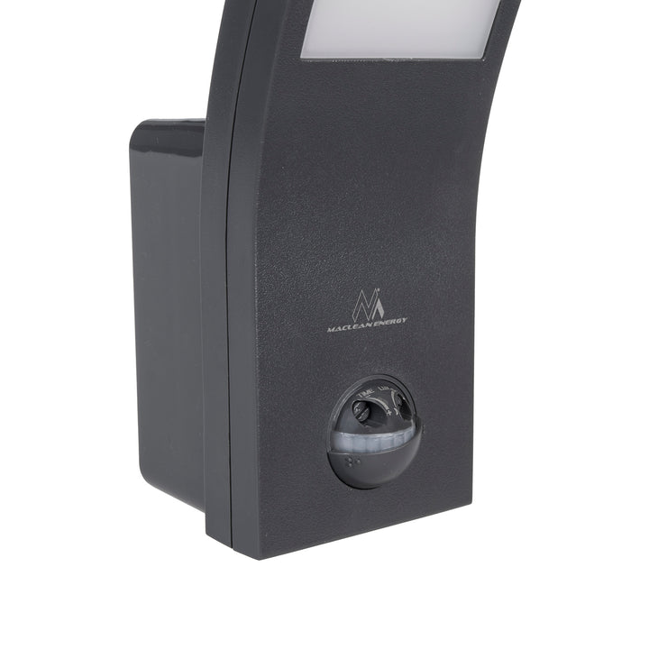 Maclean sensor de movimiento Lámpara LED, sensor de movimiento PIR, gris, 10W, IP54, 750lm, blanco neutro (4000K) MCE244 GR, 2 piezas