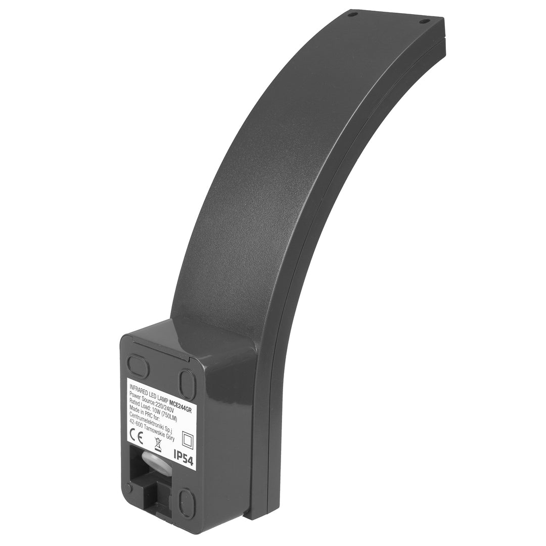 Maclean sensor de movimiento Lámpara LED, sensor de movimiento PIR, gris, 10W, IP54, 750lm, blanco neutro (4000K) MCE244 GR, 2 piezas