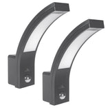 Luz LED com sensor de movimento Maclean, sensor de movimento PIR, cinzento, 10 W, IP54, 750 lm, branco neutro (4000 K) MCE244 GR, pacote de 2