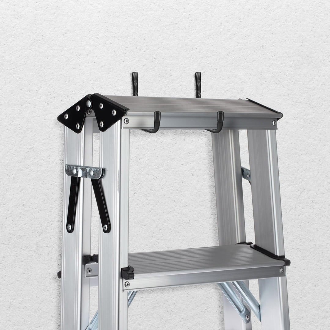 Maclean MC-489 Juego de 4 soportes de pared, para neumáticos, ruedas, escalera, bicicleta, acero, carga máx. 22kg/soporte