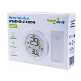 Estación meteorológica inalámbrica GreenBlue, temperatura IN/OUT, reloj, selección entre °C y °F, alcance de hasta 60 m, GB162