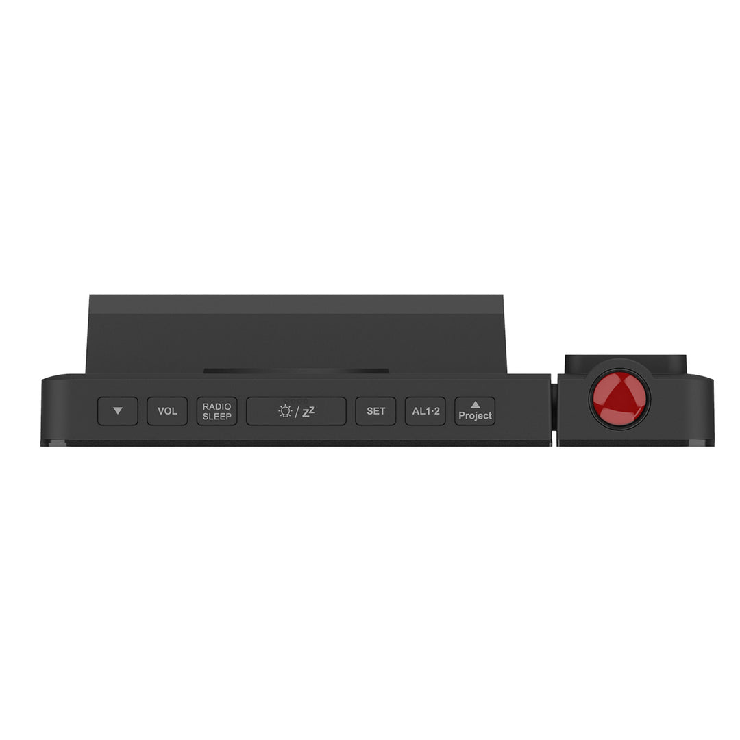 Radio despertador digital LED con proyector GreenBlue, radio FM, alarma, reloj 12/24, alimentación USB 5V DC + CR2032, GB172