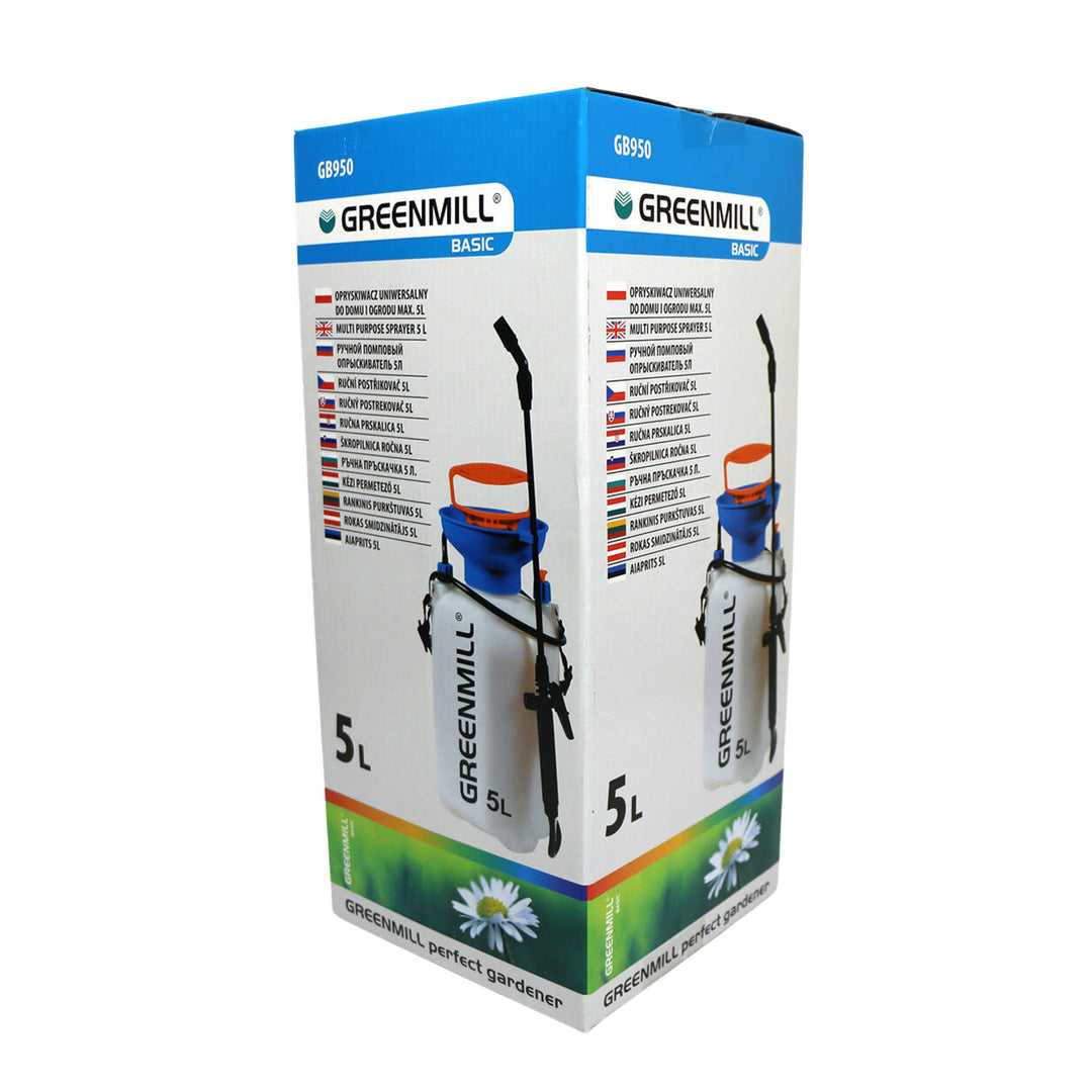 Pulverizador multiusos Greenmill, presurizado, capacidad 5 litros, GB950