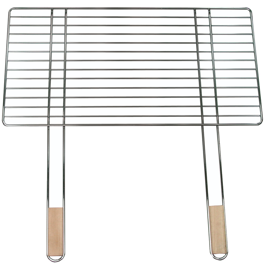 Master Grill & Party Grill, acero cromado, asas de madera, 58x30cm, MG253