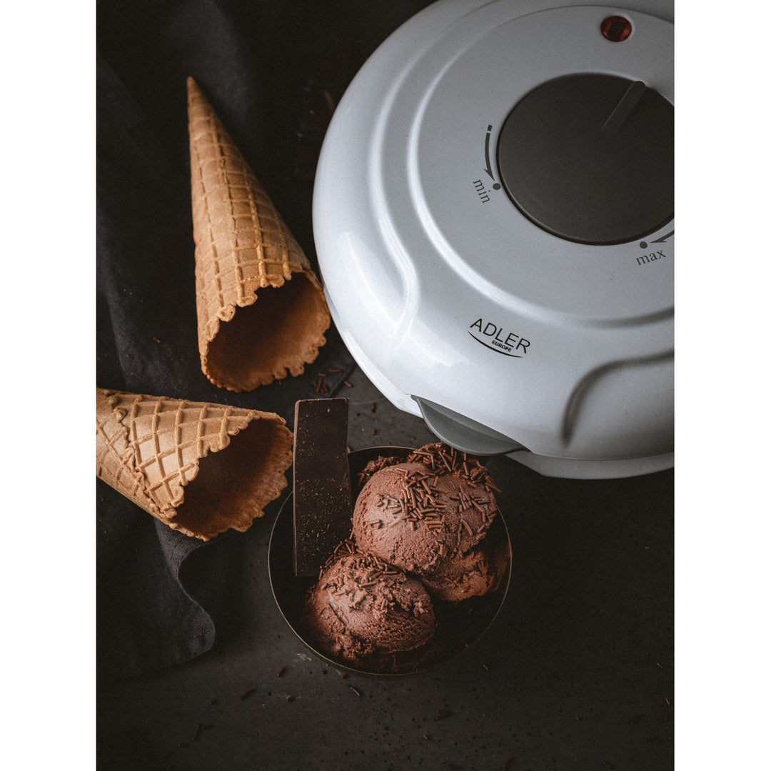 Adler wafer maker, temperatura regulable de forma continua, 1500W, blanco, AD 3038