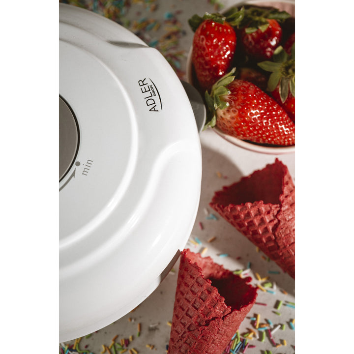 Adler wafer maker, temperatura regulable de forma continua, 1500W, blanco, AD 3038