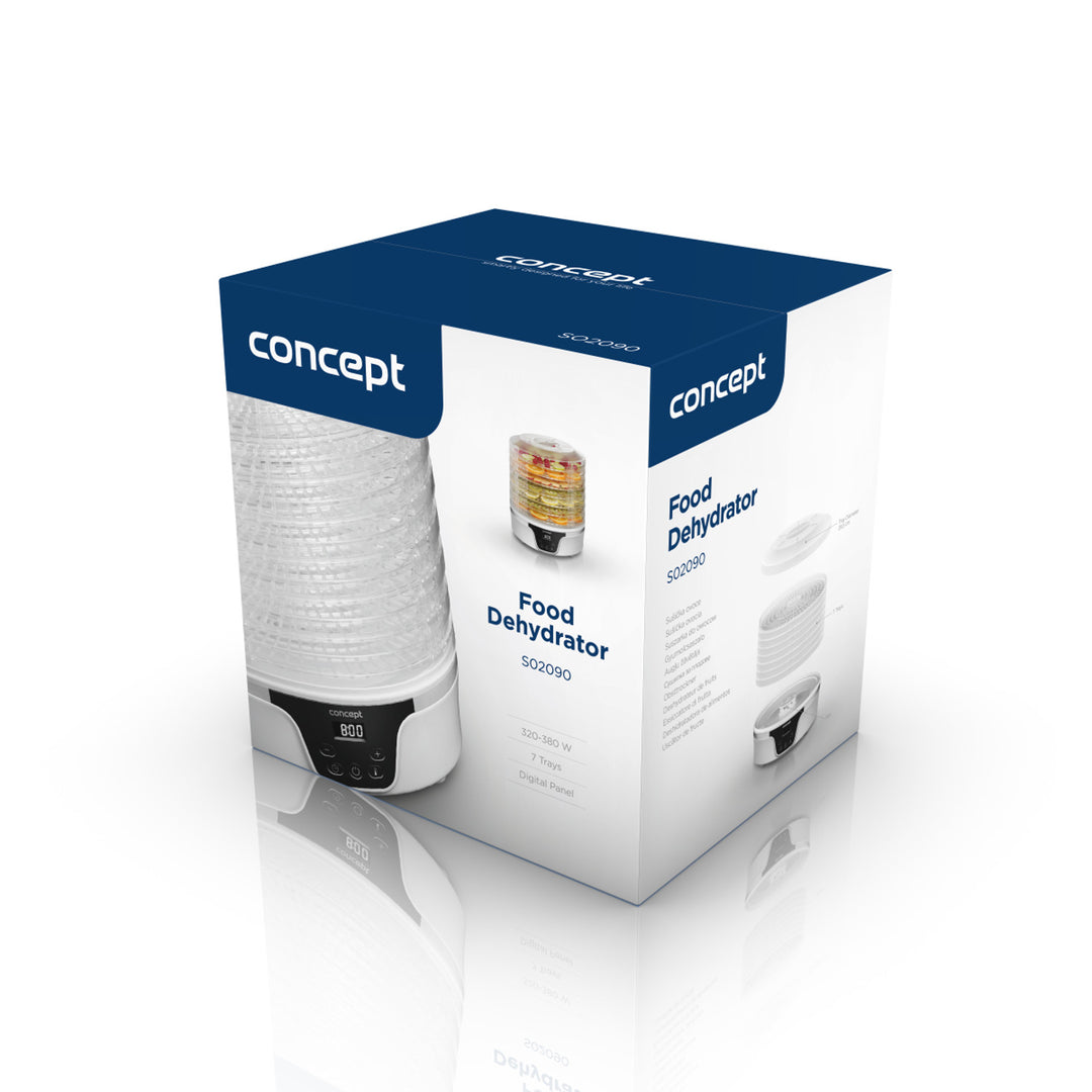 Concept Deshidratador, Secadora de setas, frutas y hierbas, 380W, 7 tamices, control digital, SO2090