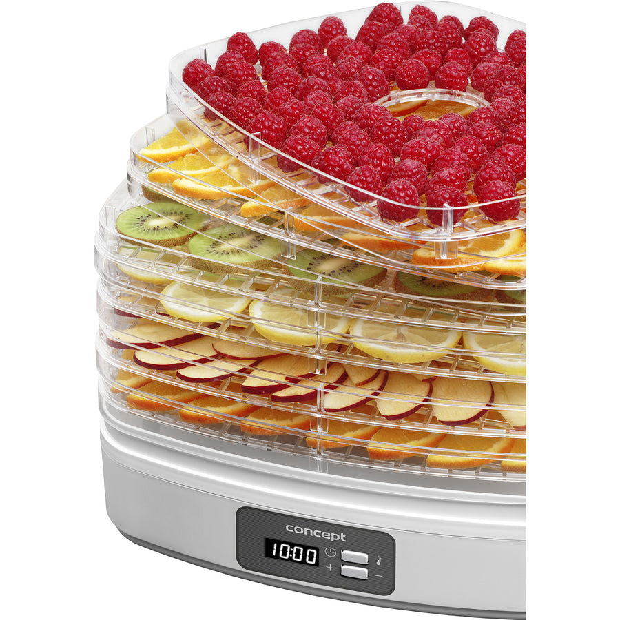 Concept Deshidratador, Secador de setas, frutas y hierbas, 260W, 6 tamices, temporizador, SO2080