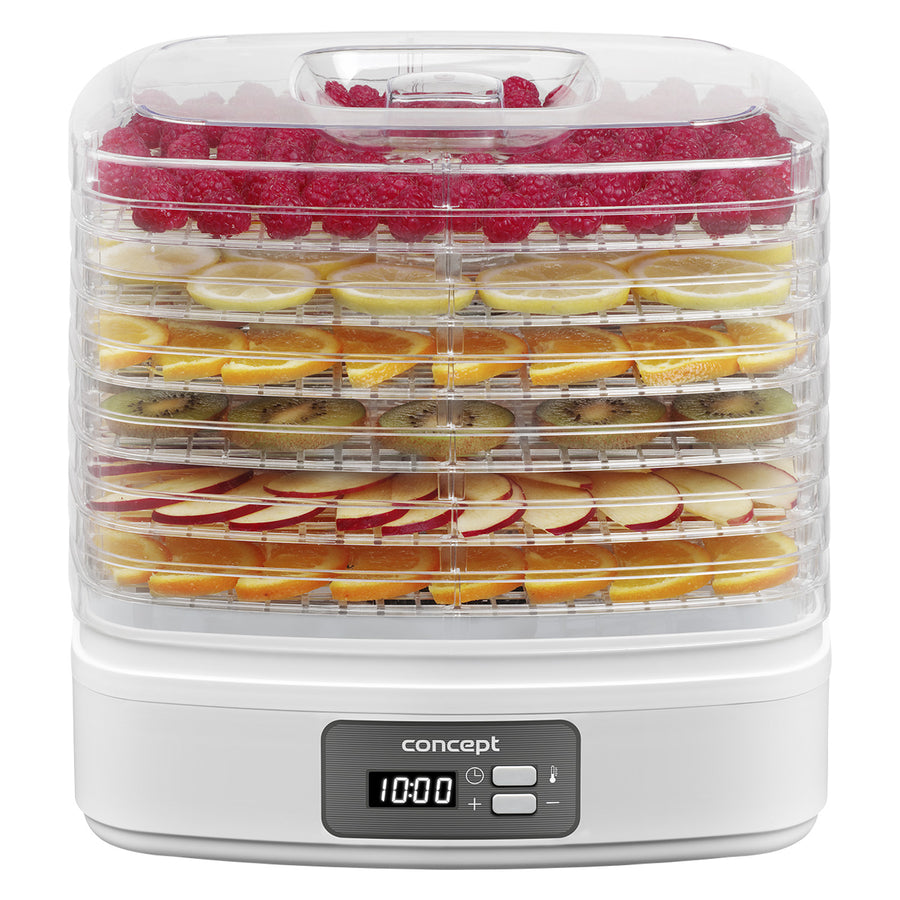 Concept Deshidratador, Secador de setas, frutas y hierbas, 260W, 6 tamices, temporizador, SO2080