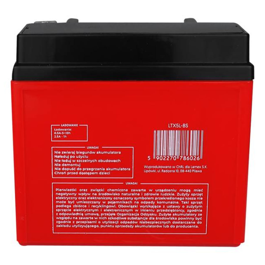 Bateria de gel Lamex, moto, 12V, 5Ah, LTX5L-BS