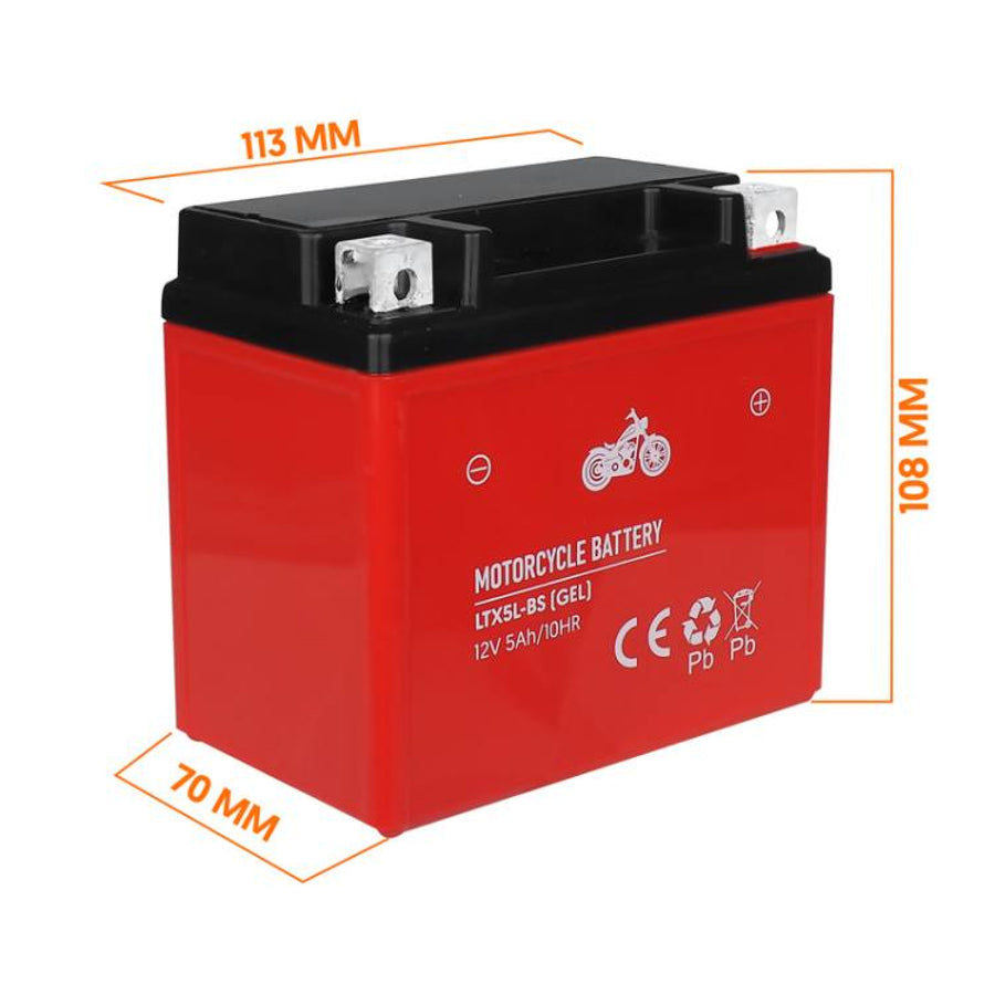 Bateria de gel Lamex, moto, 12V, 5Ah, LTX5L-BS