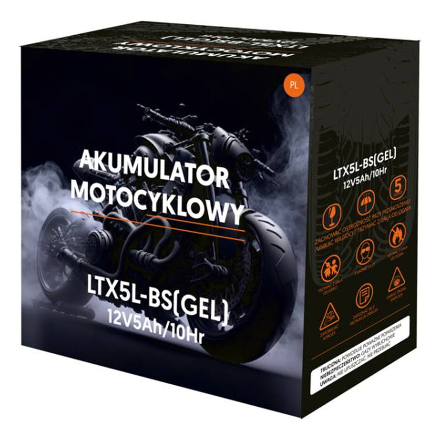 Bateria de gel Lamex, moto, 12V, 5Ah, LTX5L-BS
