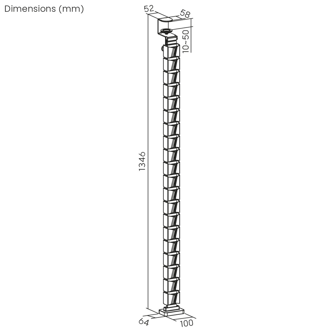 Mesa de jogos NanoRS com prateleira para monitor, máx. 50 kg, altura 850 mm, preta, RS170 + organizador de cabos/rack de secretária Nano RS, 1345 mm, preta e vermelha, RS125