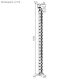 Mesa de jogos NanoRS com prateleira para monitor, máx. 50 kg, altura 850 mm, preta, RS170 + organizador de cabos/rack de secretária Nano RS, 1345 mm, preta e vermelha, RS125