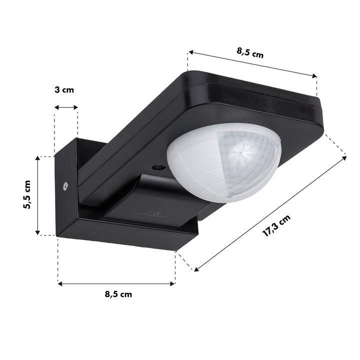 Detector de movimiento Maclean PIR, infrarrojos, IP65, max 2000W, negro, MCE243 B, 2 piezas