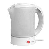Lafe Scandi Hervidor eléctrico, turista, 600W, capacidad 0,6l, 2 tazas, 2 cucharas, blanco