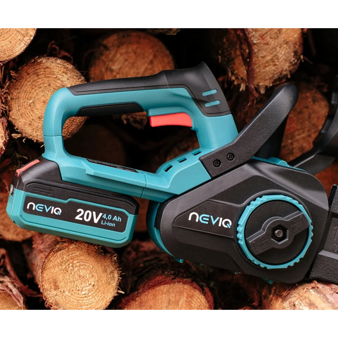 Motosierra sin cable NEVIQ, barra de 12'', 1000W, motor sin escobillas, L12302