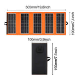 Panel solar, cargador, 10W, 1 puerto USB, negro y naranja, A02