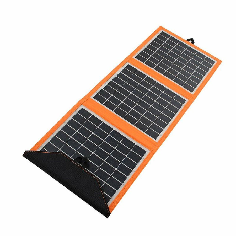 Panel solar, cargador, 15W, 1 puerto USB, negro y naranja, A04