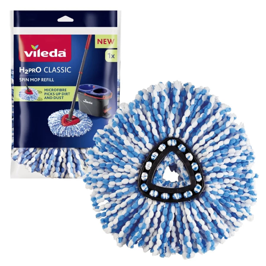 Vileda H2prO Reemplazo de mopa, microfibra, lavable, cabeza triangular, 178330