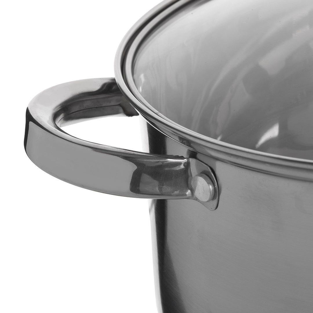 Maestro MR-2021 Juego de 3 menajes de cocina, 9 piezas 1,5L, 2L, 3L, 5L, acero inoxidable, apto para lavavajillas, apto para todo tipo de cocinas, placa de cocción