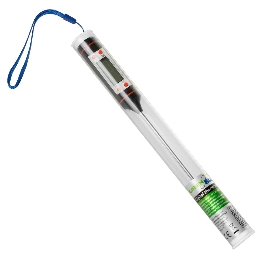 Termómetro/sonda para alimentos, VerdeAzul, longitud de la sonda 15 cm, rango de temp. -50°C a +300°C., precisión 0,1°C, GB178, 3 uds.