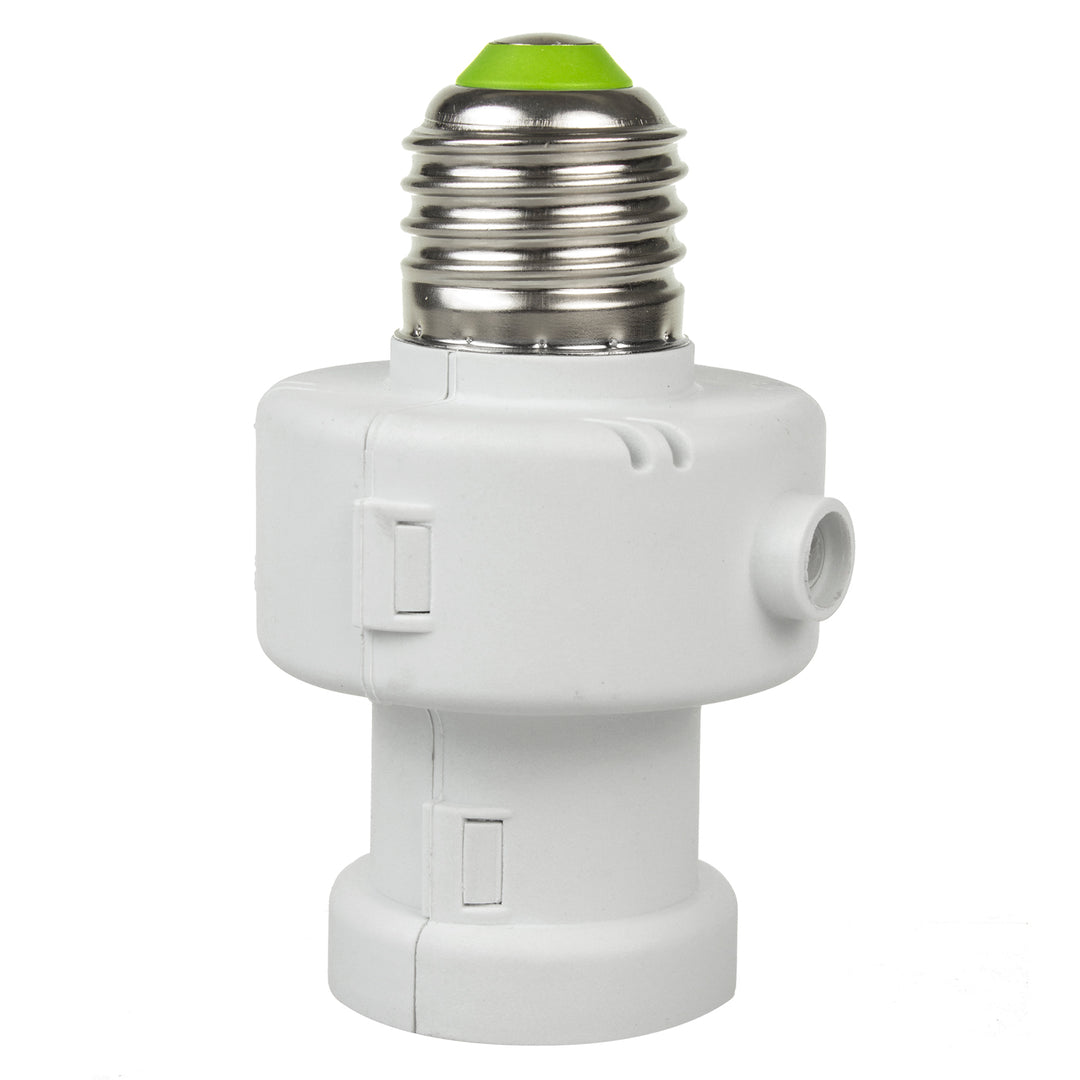 Portabombillas Maclean, E27, máx. 100W, con sensor crepuscular, temporizador, blanco, MCE21W, 4 piezas